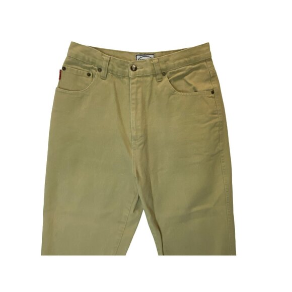 Vintage Bugle Boy for Her Super High Rise Mom Jeans 28 x 25 Tan Khaki 90s Y2K - Picture 2 of 6